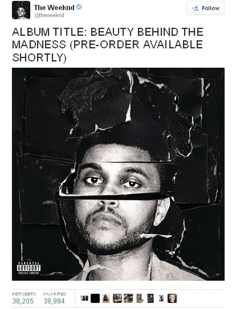 Beauty Behind The Madness © The Weeknd/twitter