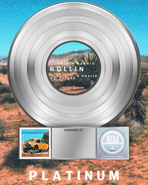 Lagu kolaborasi Rollin-Calvin Harris ft Khalid & Future dapat penghargaan platinum (credit : kapanlagi.com)