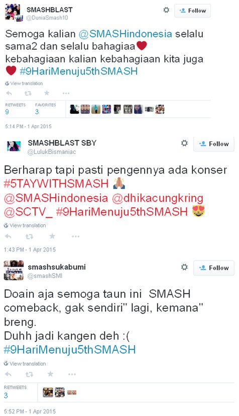 Para SMASHBLAST pun berharap idolanya bisa kembali bersama sebagai SMASH ©Twitter.com