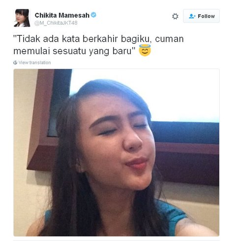 Twit Chika setelah graduate dari JKT48 © Twitter.com/M_ChikitaJKT48