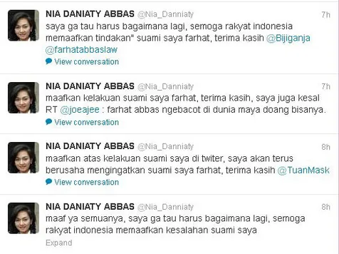 jujur apakah ahok Abbas? Nia merdeka.com minta perilaku Farhat maaf Daniati atas