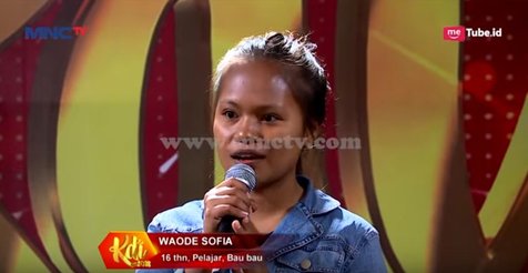 Waode Sofia, salah satu peserta audisi KDI 2018 © youtube.com/KDI MNC TV