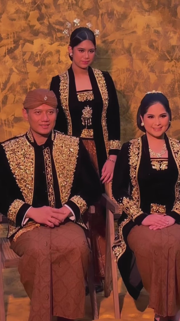 10 Photos of Annisa Pohan and Agus Yudhoyono as Javanese Bride and Groom in Their Latest Family Photoshoot, Almira's Beauty as She Grows Up Steals the Show