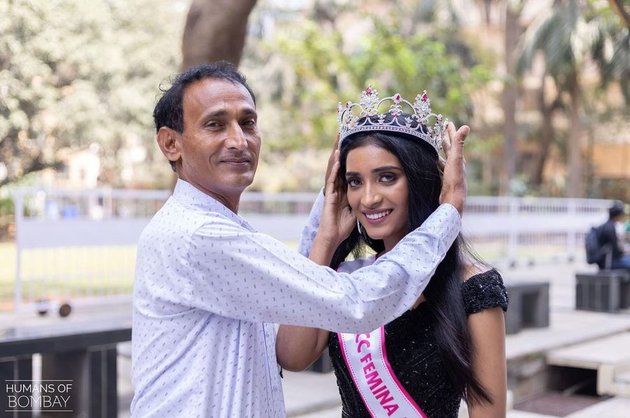 10 Touching Moments when Manya Singh Touches Her Mother's Feet and Rides Her Father's Bajai, Still Wearing Miss India Dress