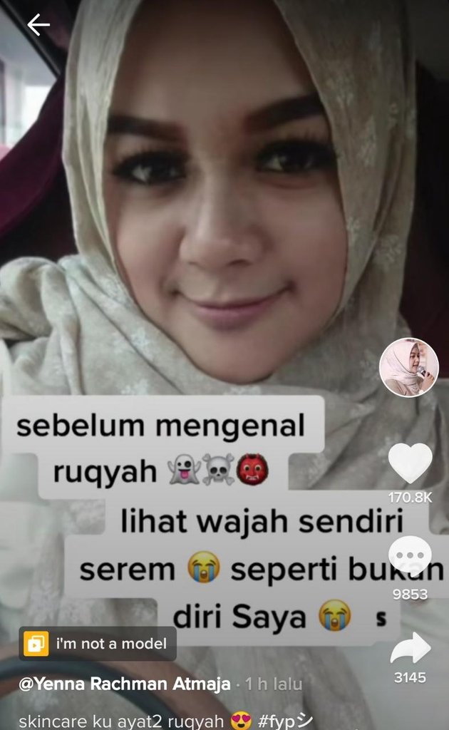 10 Portraits of Yenna Rachman, a Beautiful and Glowing Girl Thanks to Viral Ruqyah on TikTok