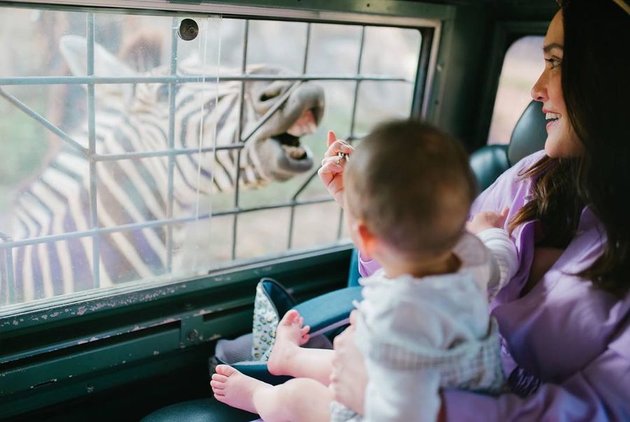 6 Photos of Shandy Aulia's Family Vacation to the Zoo, Baby Claire Fearlessly Approaches Animals