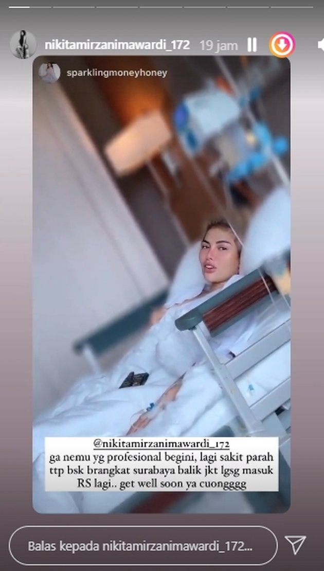 6 Portraits of Nikita Mirzani Falling Ill Until Hospitalized, Lying Weak with IV in Hand - Still Going to Work to Surabaya