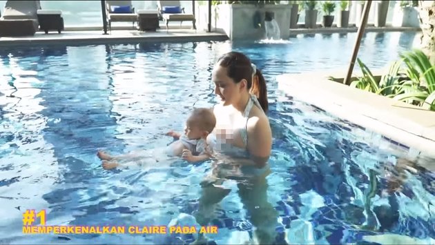 6 Portraits of Shandy Aulia Inviting Little One to Swim, Netizens Worry About Water Entering Her Ears