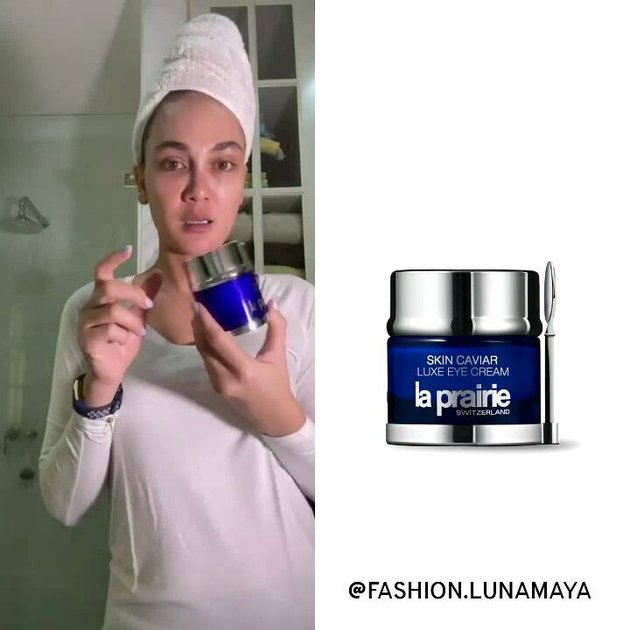 Dalam foto ini, Luna kenakan Skin Caviar Luxe Eye Cream dari brand La Prairie. Skincare ini ditaksir mencapai Rp 5,5 juta.