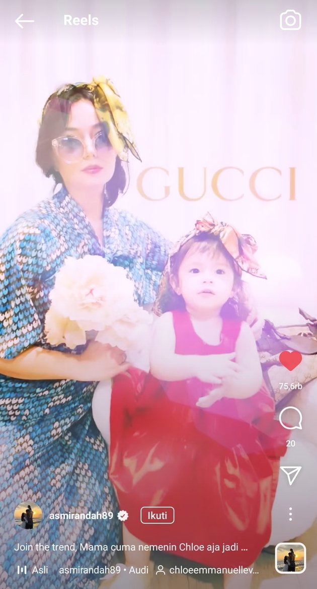7 Portraits of Asmirandah and Her Daughter, Chloe Participating in the Gucci Challenge - So Adorable