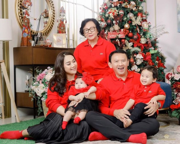 Vibrant All Red, Peek at 7 Special Edition Christmas Family Portraits of Ahok - Yosafat and Baby Sarah's Adorableness Caught Attention