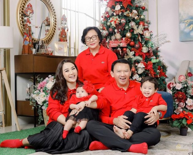 Vibrant All Red, Peek at 7 Special Edition Christmas Family Portraits of Ahok - Yosafat and Baby Sarah's Adorableness Caught Attention