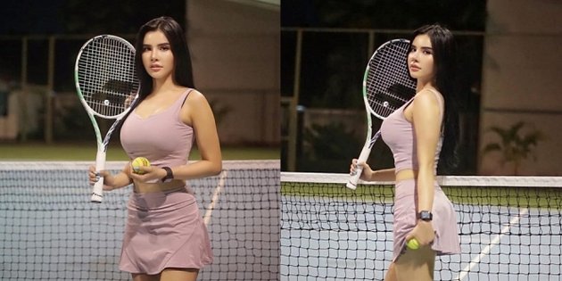 7 Portraits of Maria Vania Wearing Mini Outfits While Playing Tennis, Her Charm Makes Men Melt