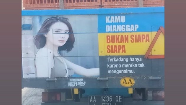 7 Pictures of Trucks Displaying Wika Salim's Face with Funny Captions, Which One is Your Favorite?