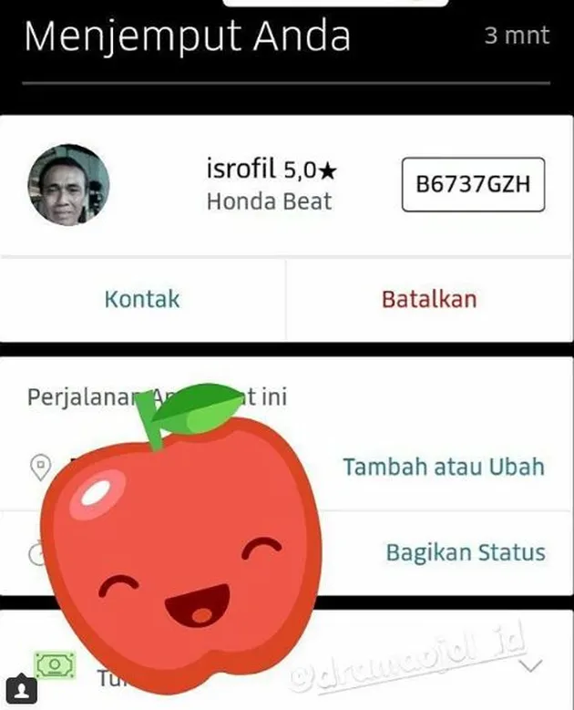 ojol, ojek online, berita lucu, berita aneh, nama aneh, nama kocak