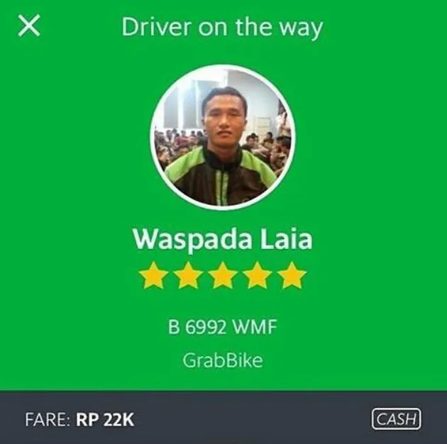 ojol, ojek online, berita lucu, berita aneh, nama aneh, nama kocak