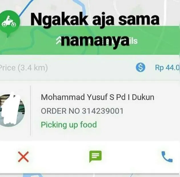 ojol, ojek online, berita lucu, berita aneh, nama aneh, nama kocak