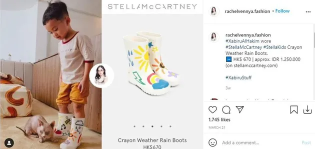 Outfit Xabiru anak Rachel Vennya