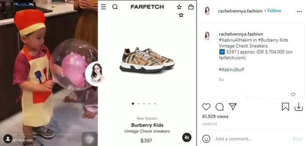 Outfit Xabiru anak Rachel Vennya