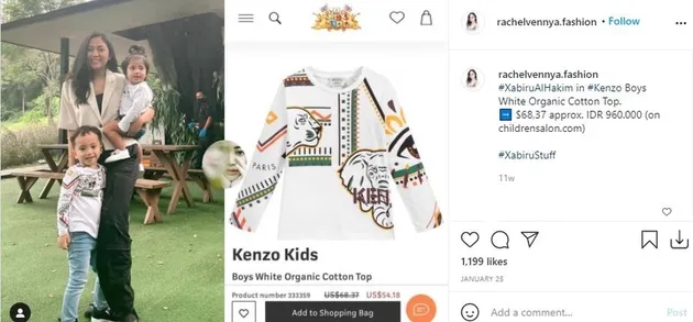 Outfit Xabiru anak Rachel Vennya
