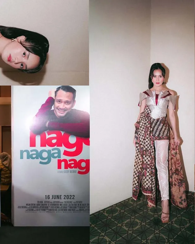 Beby Tsabina pakai batik di premier film