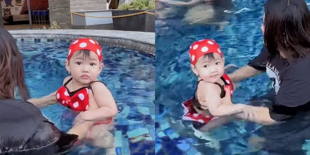 8 Photos of Gendhis, Nella Kharisma & Dory Harsa's Child Swimming in the Pool, Her Behavior Makes Netizens More Adorable