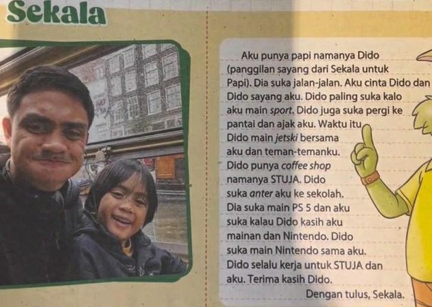 8 Potraits of Togetherness of Ayudia Bing Slamet's Earth Scale Child with His Father, Giving Father's Day Greetings through BOBO Magazine