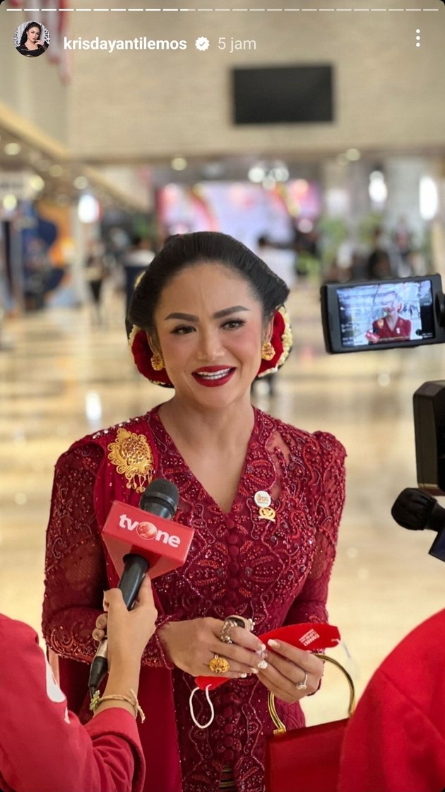 8 Portraits of Krisdayanti Attending the Annual Session of the Indonesian People's Consultative Assembly (MPR RI) 2022, Beautiful and Perfect in Red Kebaya - Like Striding on a Fashion Show Runway