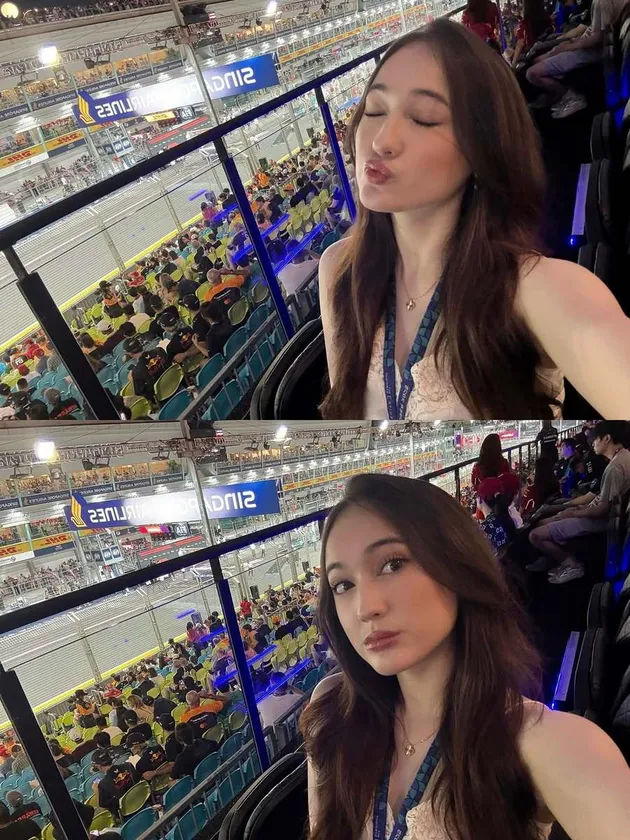 Potret Laura Moane perlihatkan suasana nonton F1 di Singapura