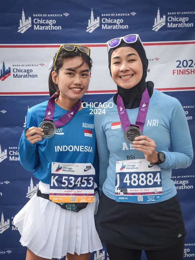 Potret Namira Adjani ikut Chicago Marathon