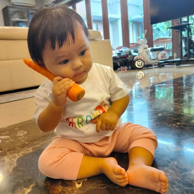 8 Photos of Krisdayanti Having Fun with Baby Ameena, Playing with Rabbits - So Cute and Adorable, She Turns Carrots into a Telephone