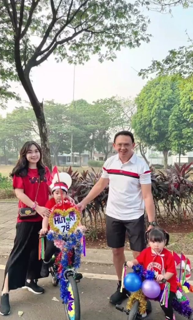 8 Portraits of Yosafat and Sarah Participating in the Decorated Bicycle Race in the Complex, Ahok and Puput Accompanying