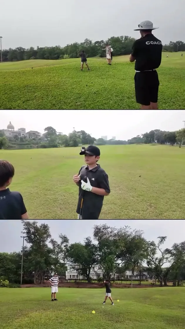 Potret El Barack  ikut turnamen golf