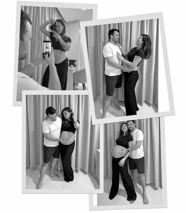 Aline Adita dan suami pamer babybump