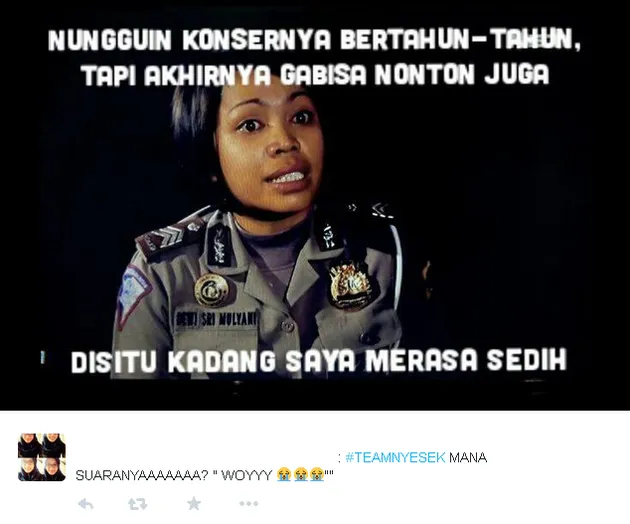Foto polwan yang satu ini kembali beredar dalam hashtag #TeamNyesek. Tentu saja, dengan caption yang sedikit berbeda...