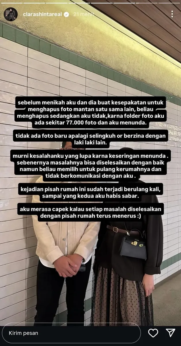 Clara Shinta akui awal mula konflik rumah tangga