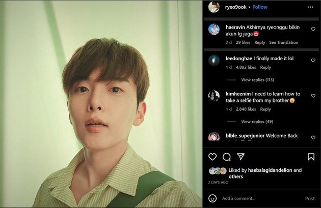 Just Opened Instagram Account, Peek at the Excitement of Ryeowook Super Junior Sharing Moments and Activities!