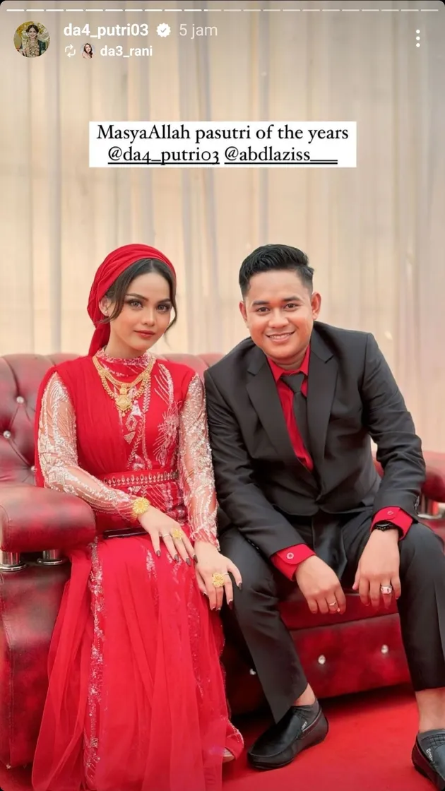 Just Married with a Dowry of 2 Billion, 10 Photos of Putri Isnari Becoming a Walking Gold at a Relative's Wedding - Showing Affection with Husband While Singing