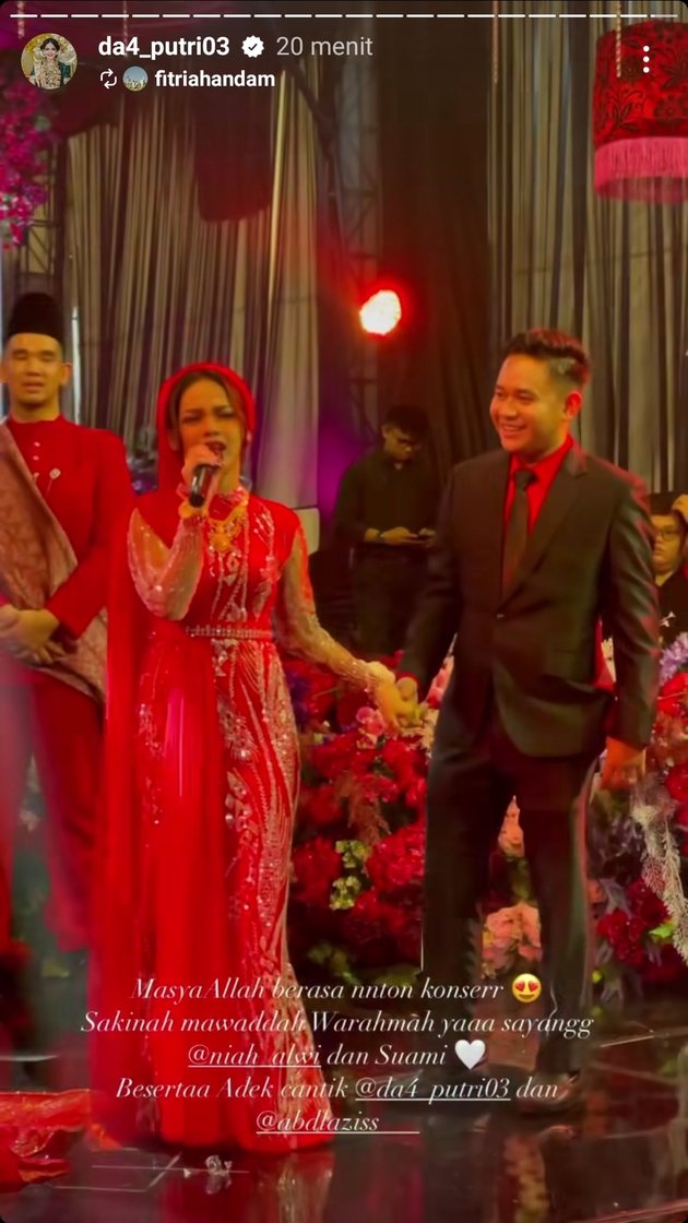 Just Married with a Dowry of 2 Billion, 10 Photos of Putri Isnari Becoming a Walking Gold at a Relative's Wedding - Showing Affection with Husband While Singing
