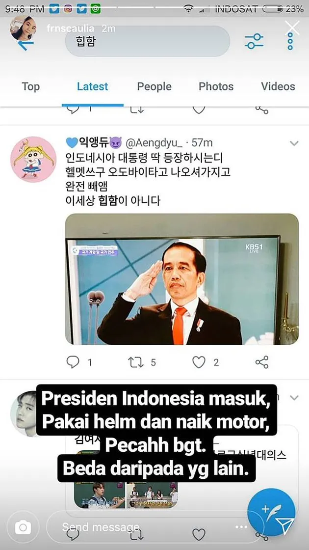 Tweet warga Korsel soal aksi opening Asian Games Jokowi