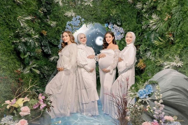 Bundadari, This is the Latest Photoshoot of Ria Ricis, Jessica Iskandar, Yasmine Wildblood, and Cut Meyrisa Showing off their Baby Bumps - Harmonious and Matching in White Outfits