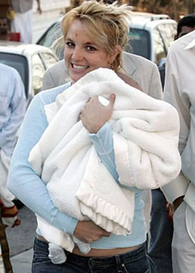 britney and the baby