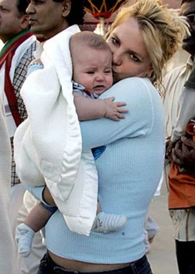 britney and the baby