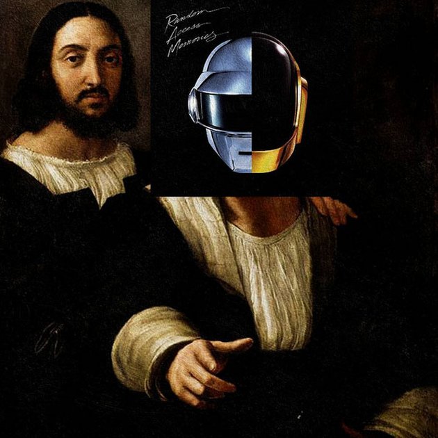 Ternyata begini jadinya bila album Daft Punk yang berjudul 'RANDOM ACCESS MEMORIES' digabungkan dengan lukisan dari Raphael yang judulnya Self-Portrait with a Friend.