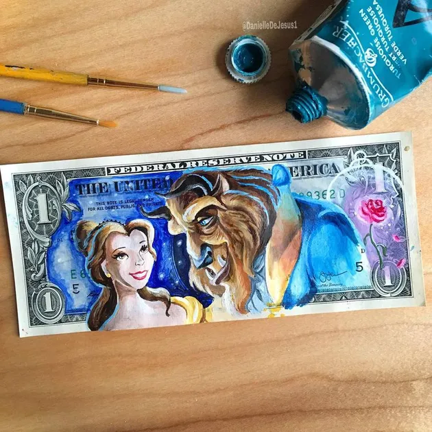 Lukisan tokoh kartun di uang 1 dollar