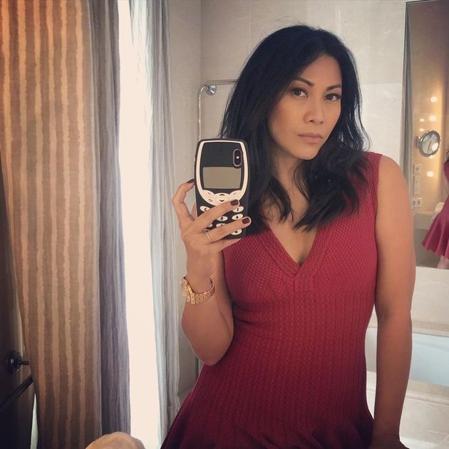 Dalam feed Instagram Anggun, terlihat saat ia melakukan mirror selfie yang memperlihatkan pelindung smartphone-nya. Banyak netizen yang menyukai model pelindung ini karena mirip dengan model handphone jaman dahulu. 