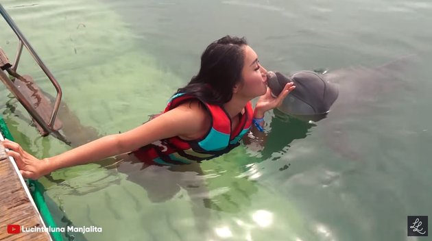 Considered Torture, Here are 12 Photos of Lucinta Luna Swimming with Dolphins that Received Criticism from Bu Susi