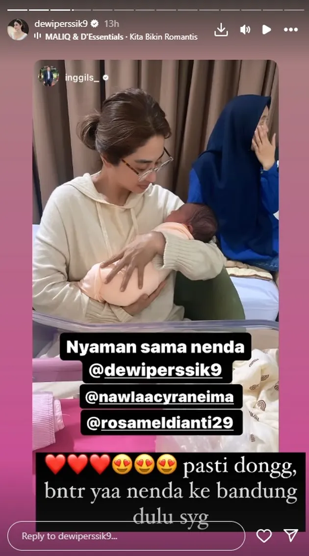 Rosa Meldianti Sepupu Dewi Perssik melahirkan