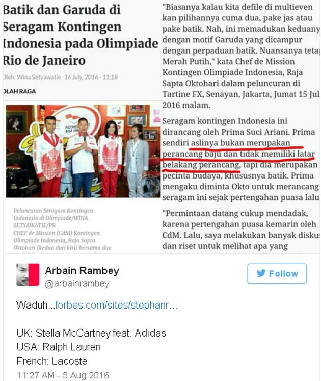 Kostum Olimpiade Indonesia