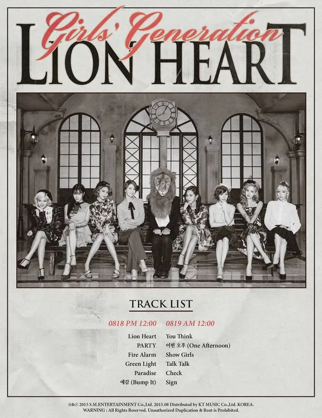 Girls Generation Album Lion Heart